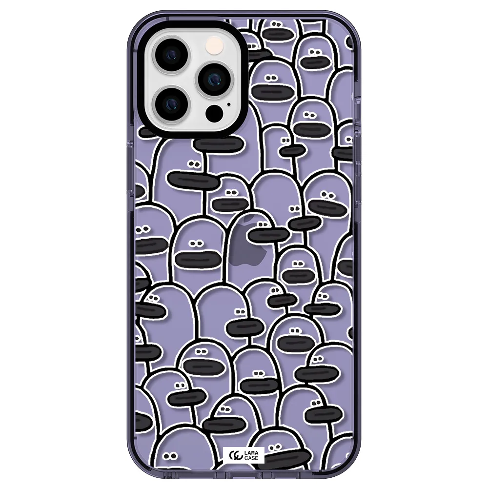 a group of white and black cartoon characters Apple iPhone 12 pro max impact Lilac Case