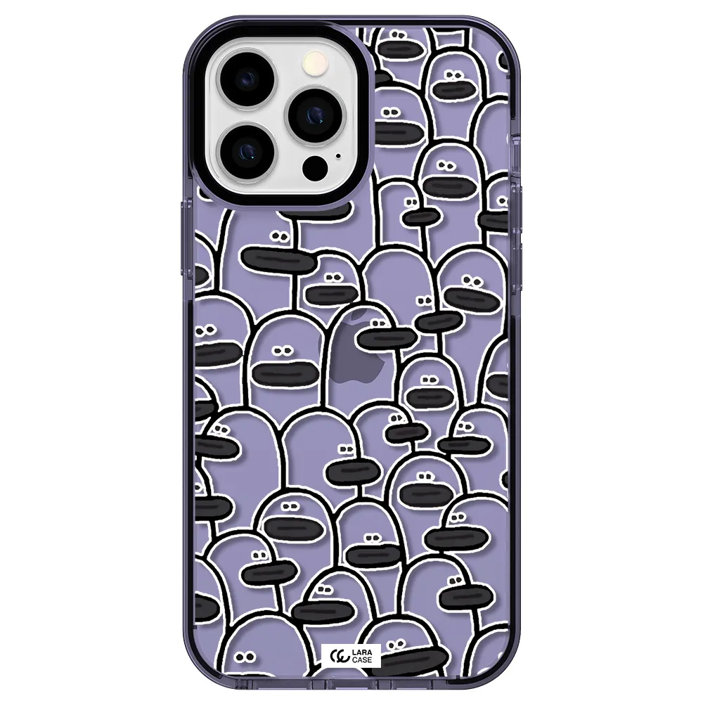 a group of white and black cartoon characters Apple iPhone 13 Pro Max impact Lilac Case