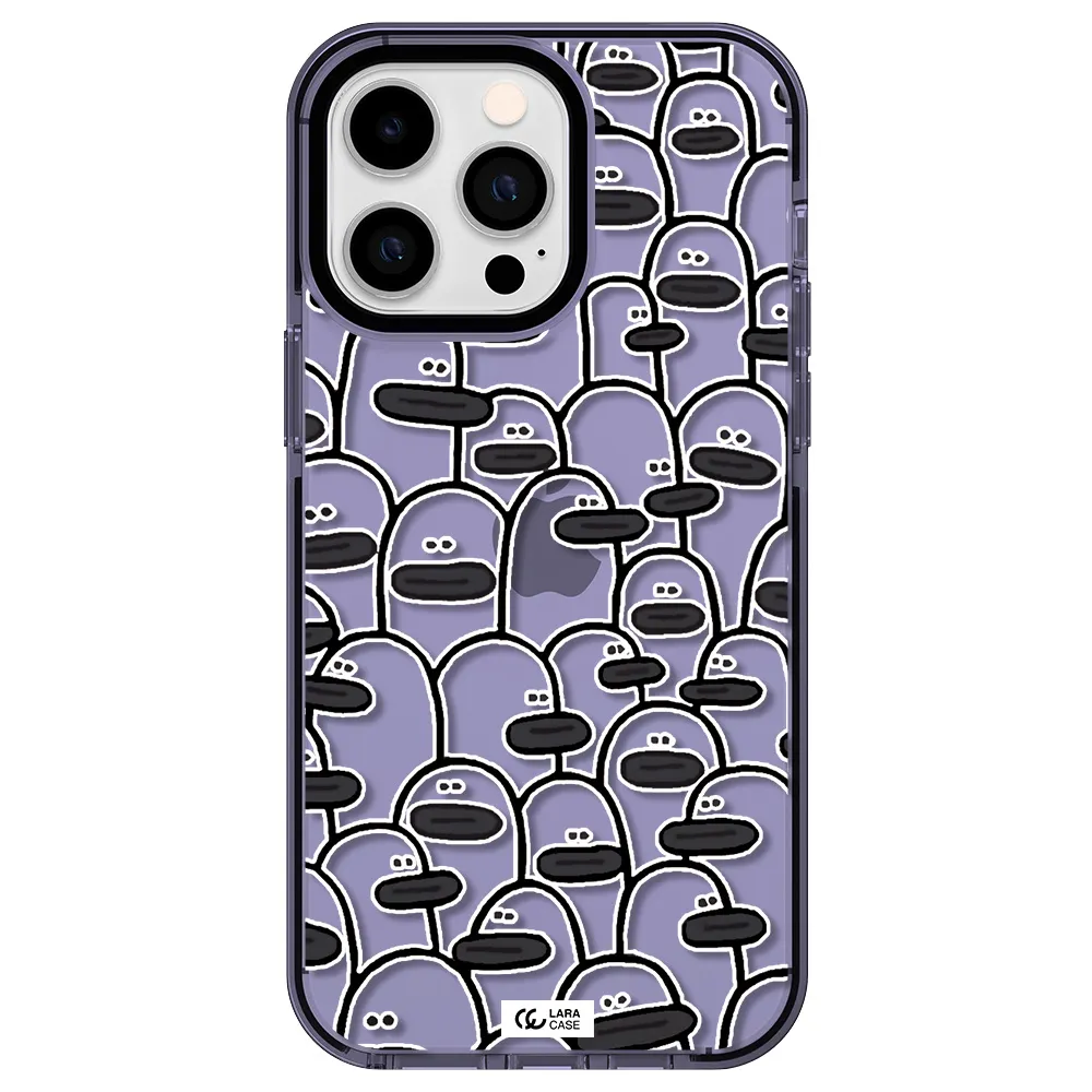 a group of white and black cartoon characters Apple iPhone 15 Pro Max impact Lilac Case