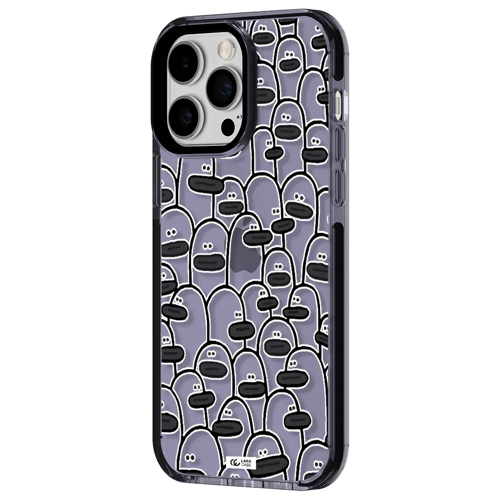 a group of white and black cartoon characters Apple iPhone 15 Pro Max impact Lilac Case