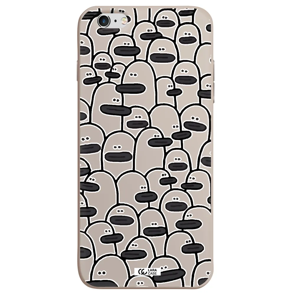 a group of white and black cartoon characters Apple iPhone 6 s plus Silicone Stone Case