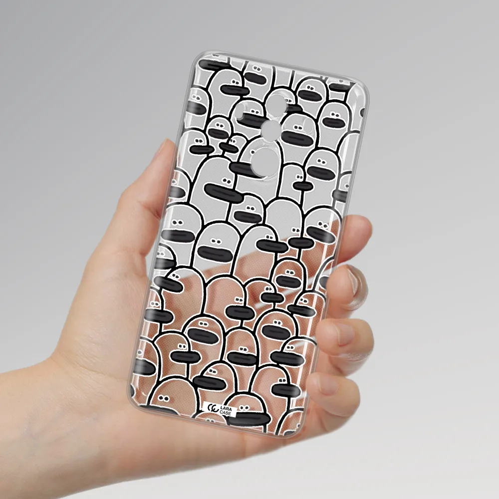 a group of white and black cartoon characters Huawei Mate 10 Pro Clear TPU Case