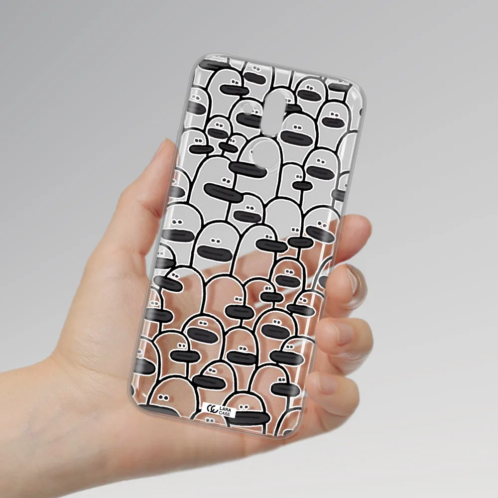 a group of white and black cartoon characters Huawei Mate 20 Lite Clear TPU Case