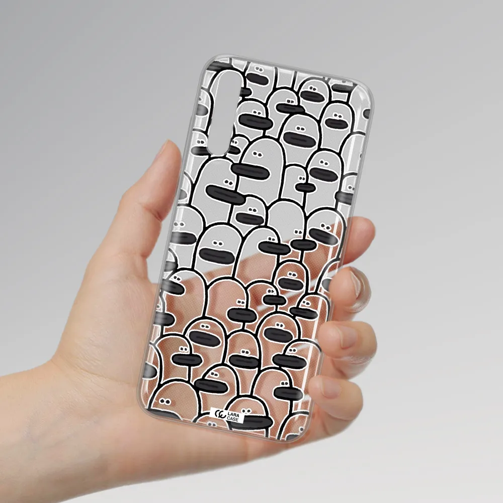 a group of white and black cartoon characters Huawei P Smart S Clear TPU Case