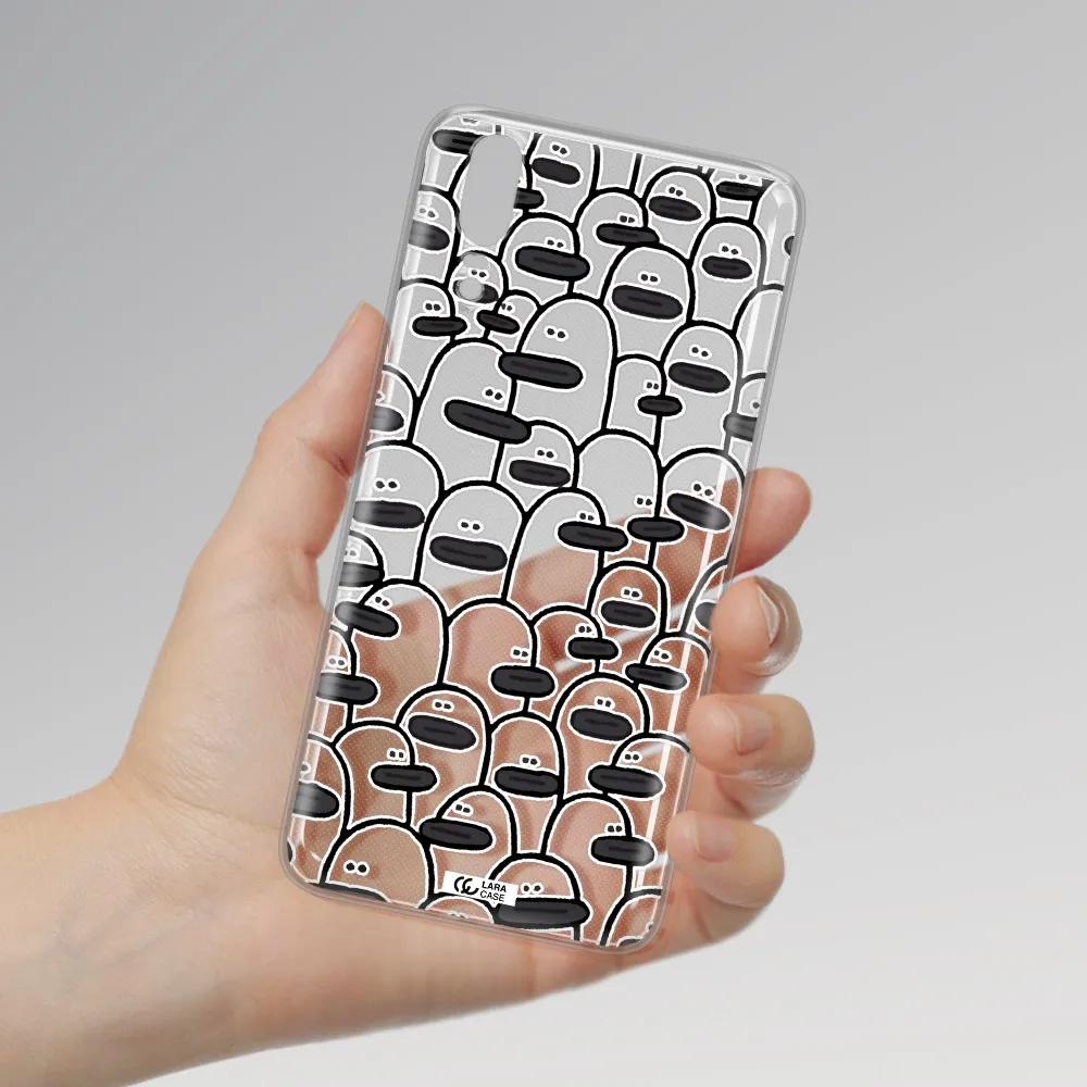 a group of white and black cartoon characters Huawei P20 Clear TPU Case