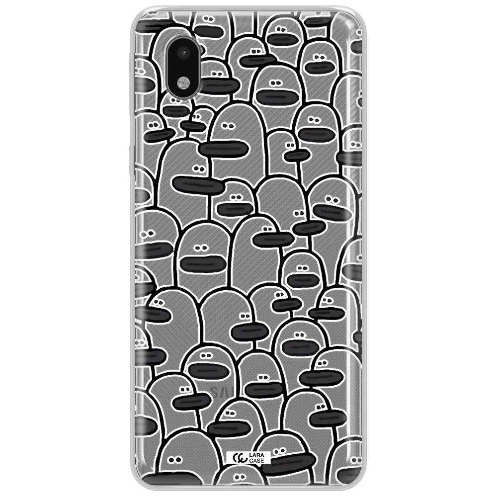A Group Of White And Black Cartoon Characters Samsung A01 Core Clear Tpu Case