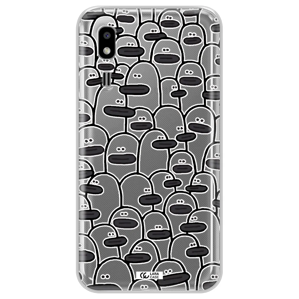 a group of white and black cartoon characters Samsung A2 Core Clear TPU Case