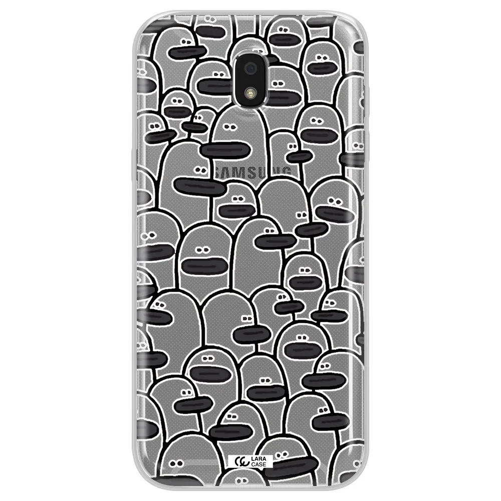 a group of white and black cartoon characters Samsung J5 2017 Clear TPU Case