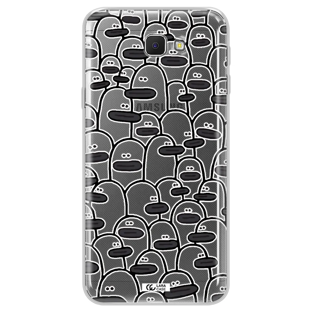 a group of white and black cartoon characters Samsung J5 Prime Clear TPU Case