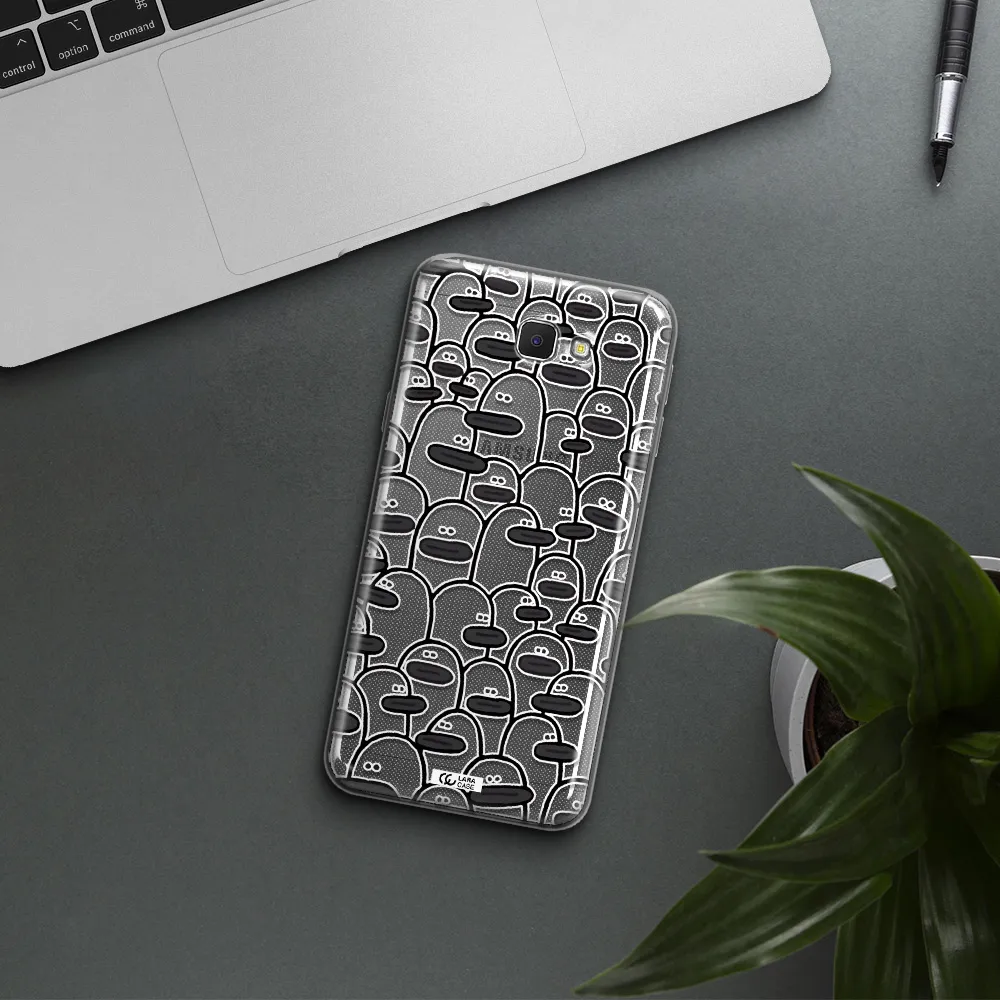 a group of white and black cartoon characters Samsung J5 Prime Clear TPU Case