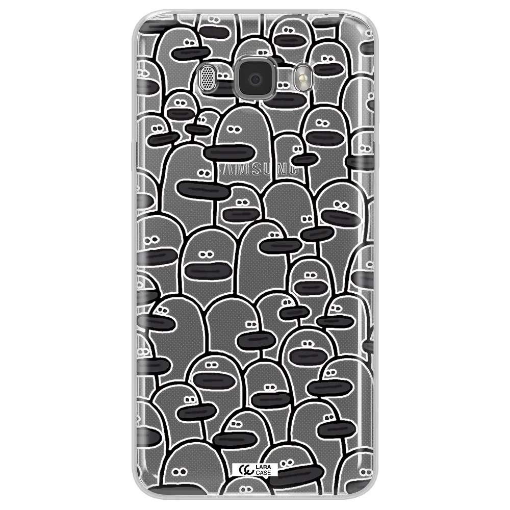 a group of white and black cartoon characters Samsung J7 2016 Clear TPU Case