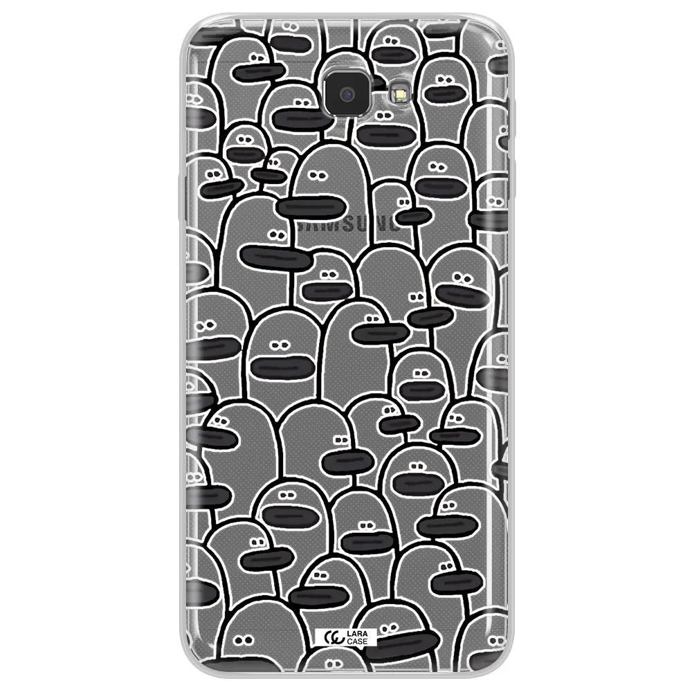 a group of white and black cartoon characters Samsung J7 Prim Clear TPU Case