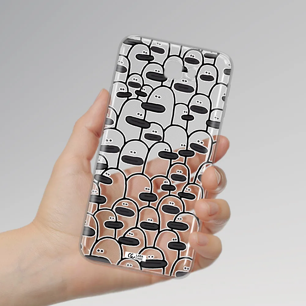 a group of white and black cartoon characters Samsung J7 Prim Clear TPU Case