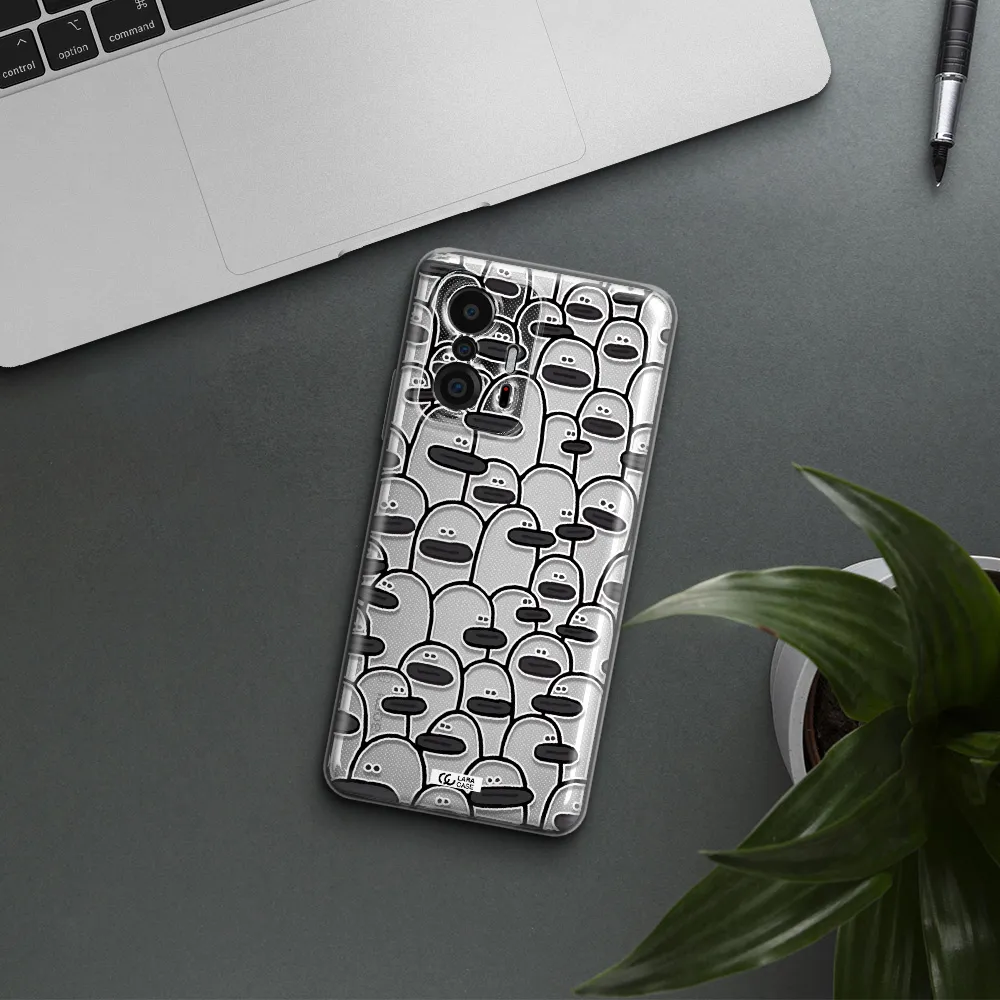 A Group Of White And Black Cartoon Characters Xiaomi 11T Clear Tpu Case