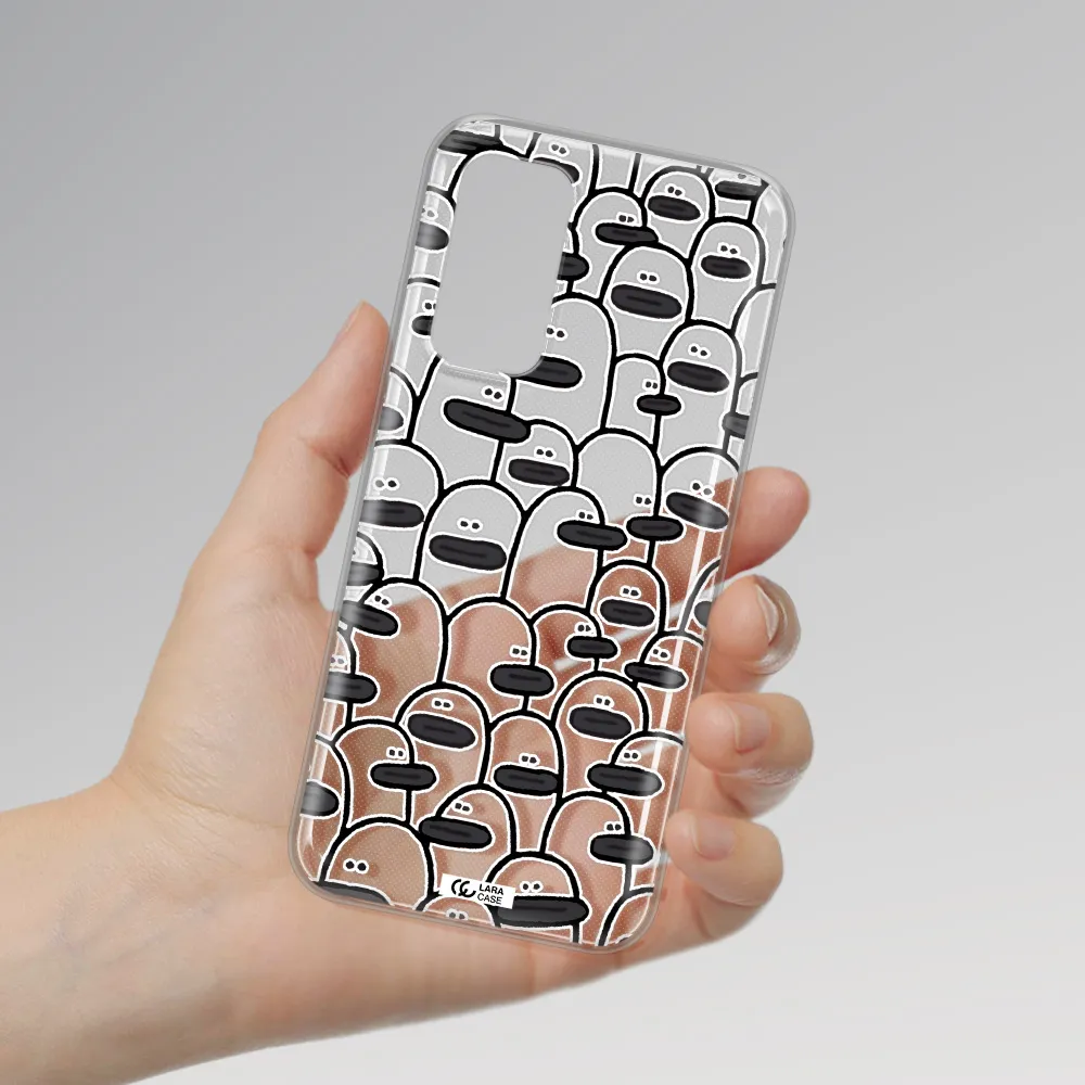 a group of white and black cartoon characters Xiaomi Mi 10 T Pro Clear TPU Case