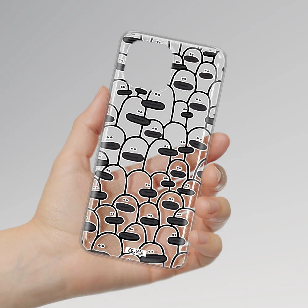 a group of white and black cartoon characters Xiaomi Mi 11 Lite Clear TPU Case