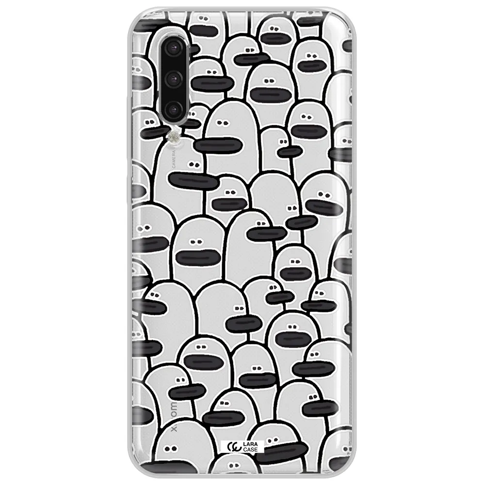 A Group Of White And Black Cartoon Characters Xiaomi Mi 9 Lite Clear Tpu Case