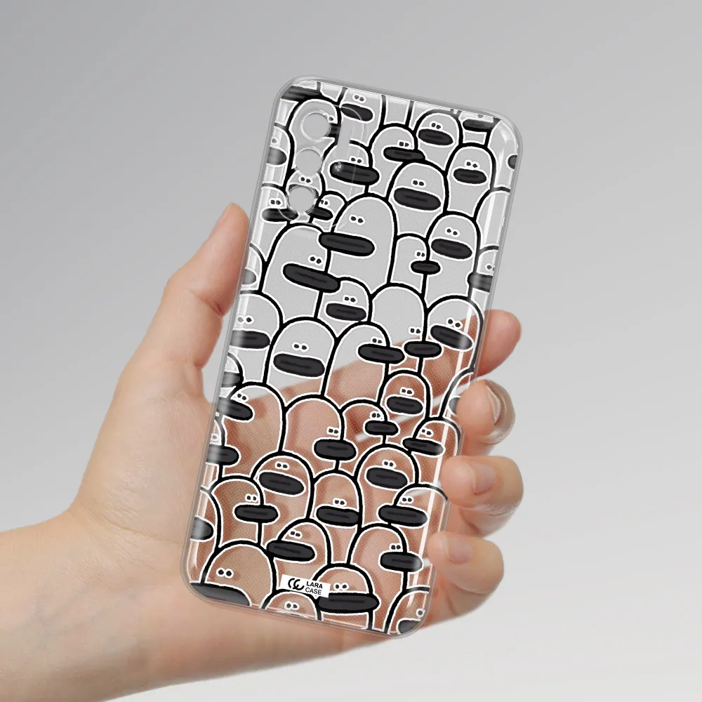 A Group Of White And Black Cartoon Characters Xiaomi Poco M4 Pro 5G Clear Tpu Case