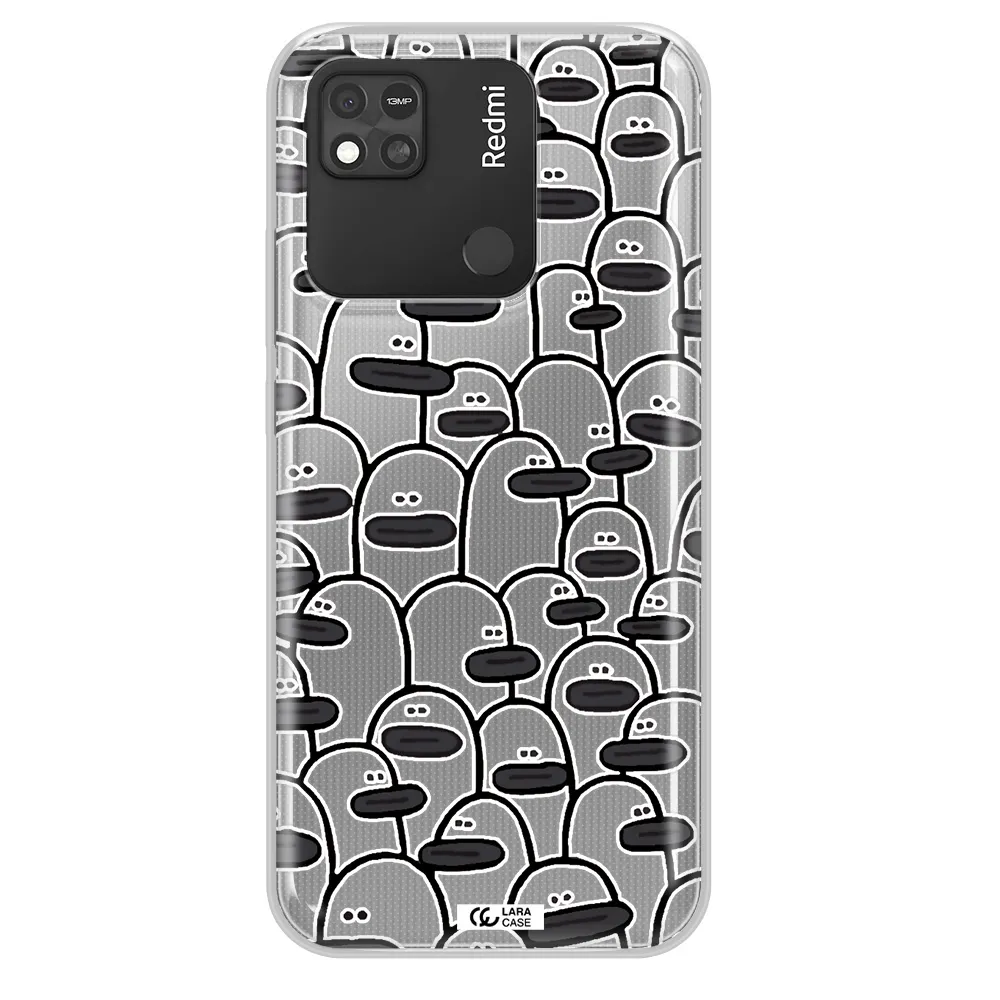 a group of white and black cartoon characters Xiaomi Redmi 10A Clear TPU Case