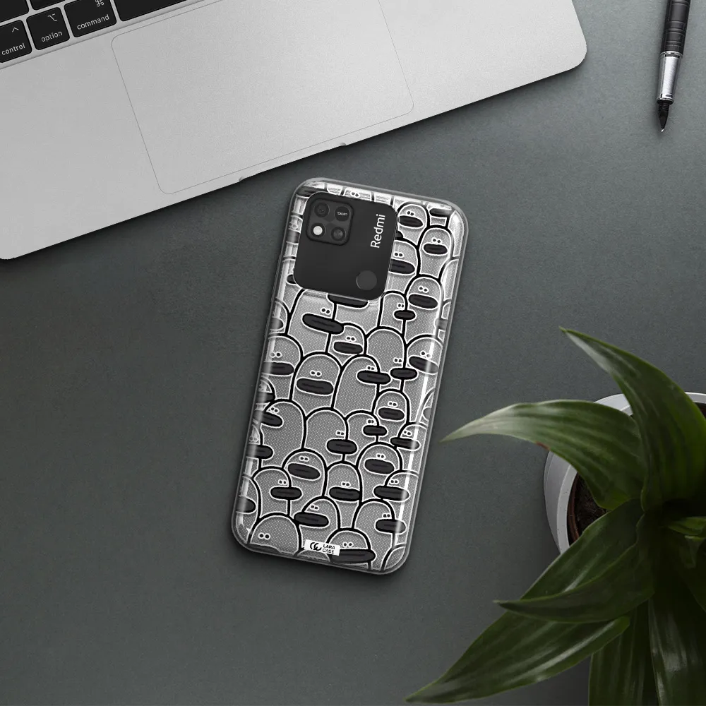 a group of white and black cartoon characters Xiaomi Redmi 10A Clear TPU Case