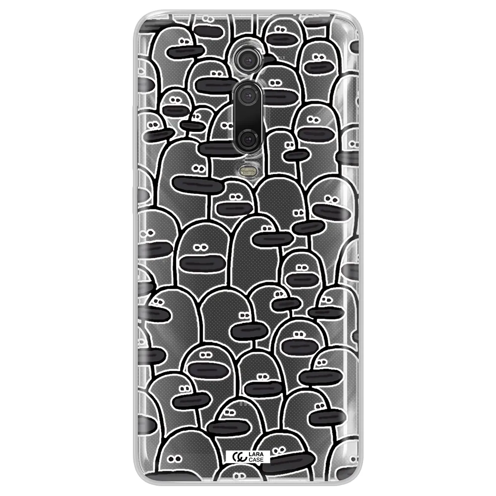 A Group Of White And Black Cartoon Characters Xiaomi Redmi K20 Clear Tpu Case