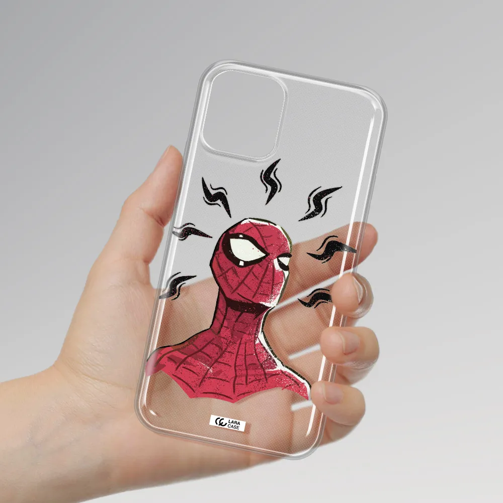 a cartoon of a red spider man Apple iPhone 11 pro max Clear TPU Case