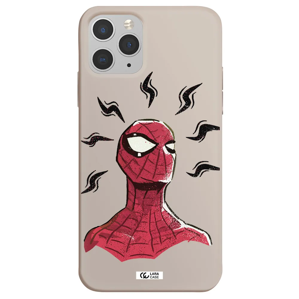 a cartoon of a red spider man Apple iPhone 11 pro max Silicone Stone Case