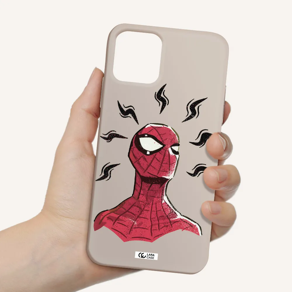 a cartoon of a red spider man Apple iPhone 11 pro max Silicone Stone Case