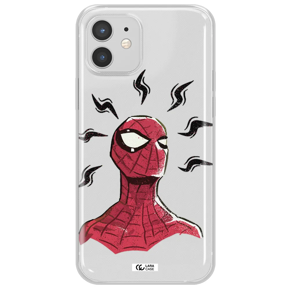 a cartoon of a red spider man Apple iPhone 12 mini Clear TPU Case