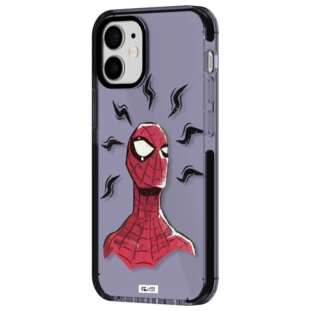 a cartoon of a red spider man Apple iPhone 12 mini impact Lilac Case