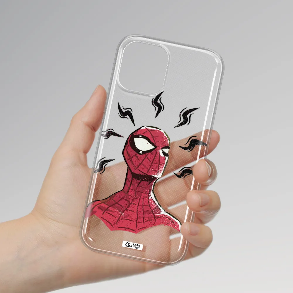 a cartoon of a red spider man Apple iPhone 12 pro max Clear TPU Case