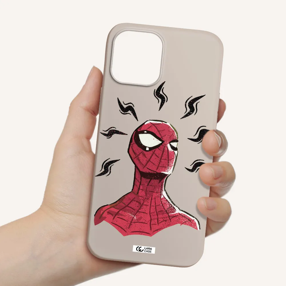 a cartoon of a red spider man Apple iPhone 12 pro max Silicone Stone Case