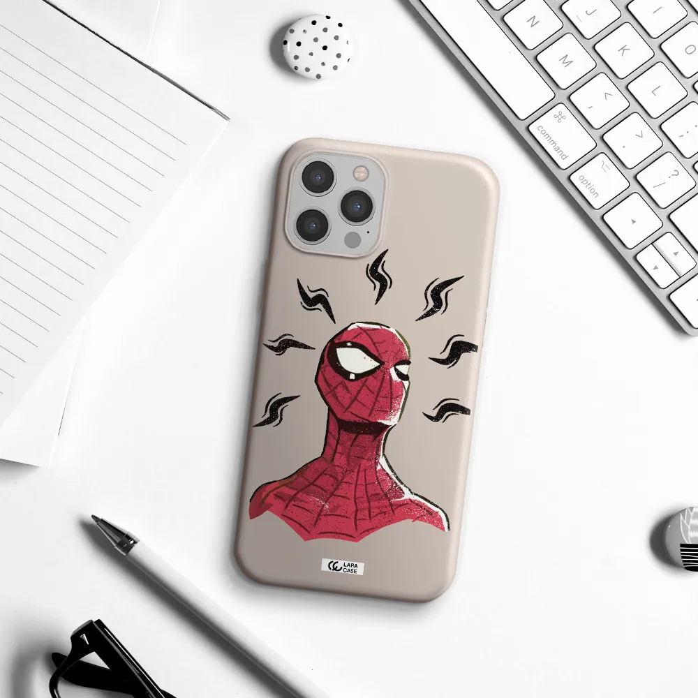 a cartoon of a red spider man Apple iPhone 12 pro max Silicone Stone Case