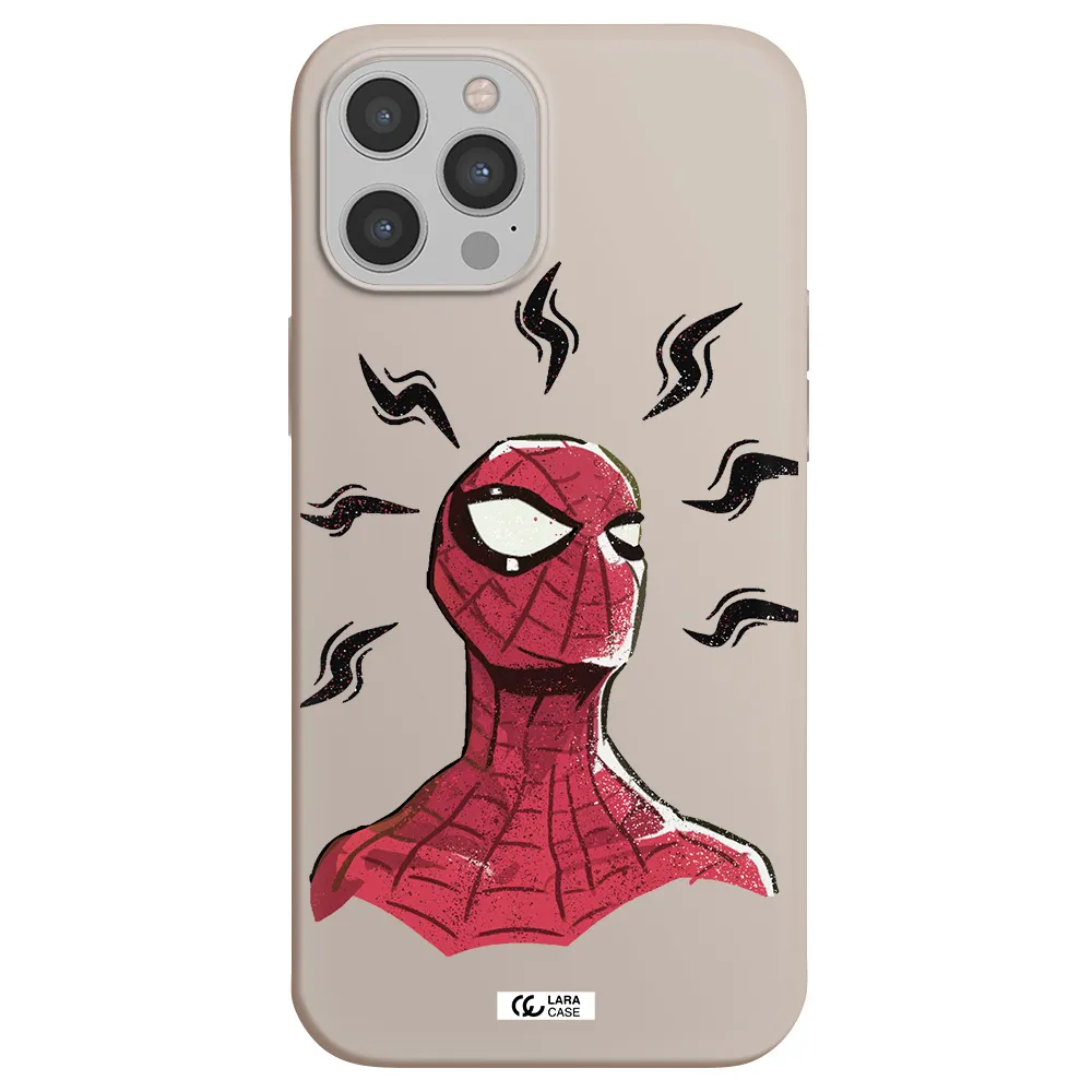 a cartoon of a red spider man Apple iPhone 12 pro Silicone Stone Case