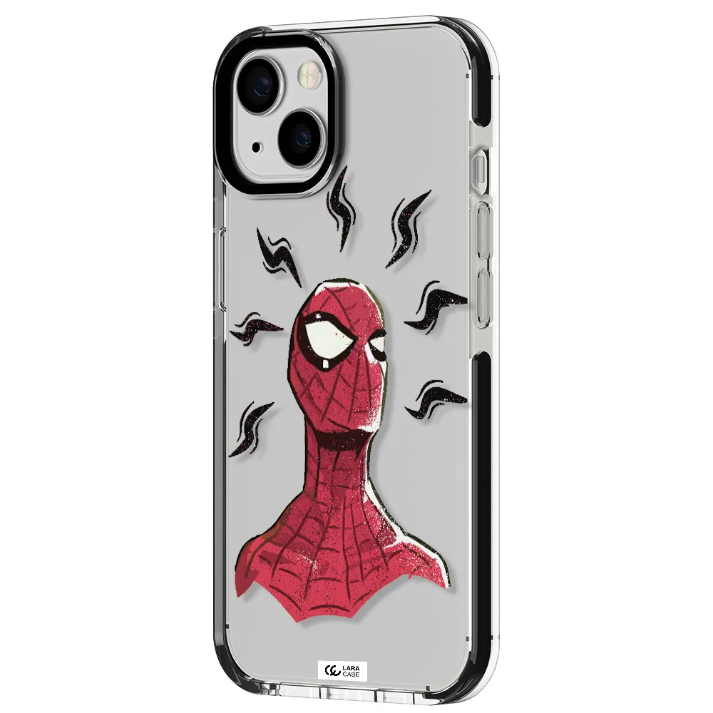a cartoon of a red spider man Apple iPhone 13 impact black border Case