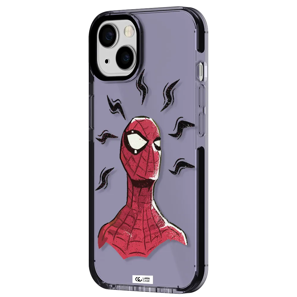 a cartoon of a red spider man Apple iPhone 13 impact Lilac Case