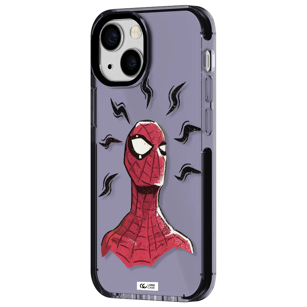 a cartoon of a red spider man Apple iPhone 13 mini impact Lilac Case