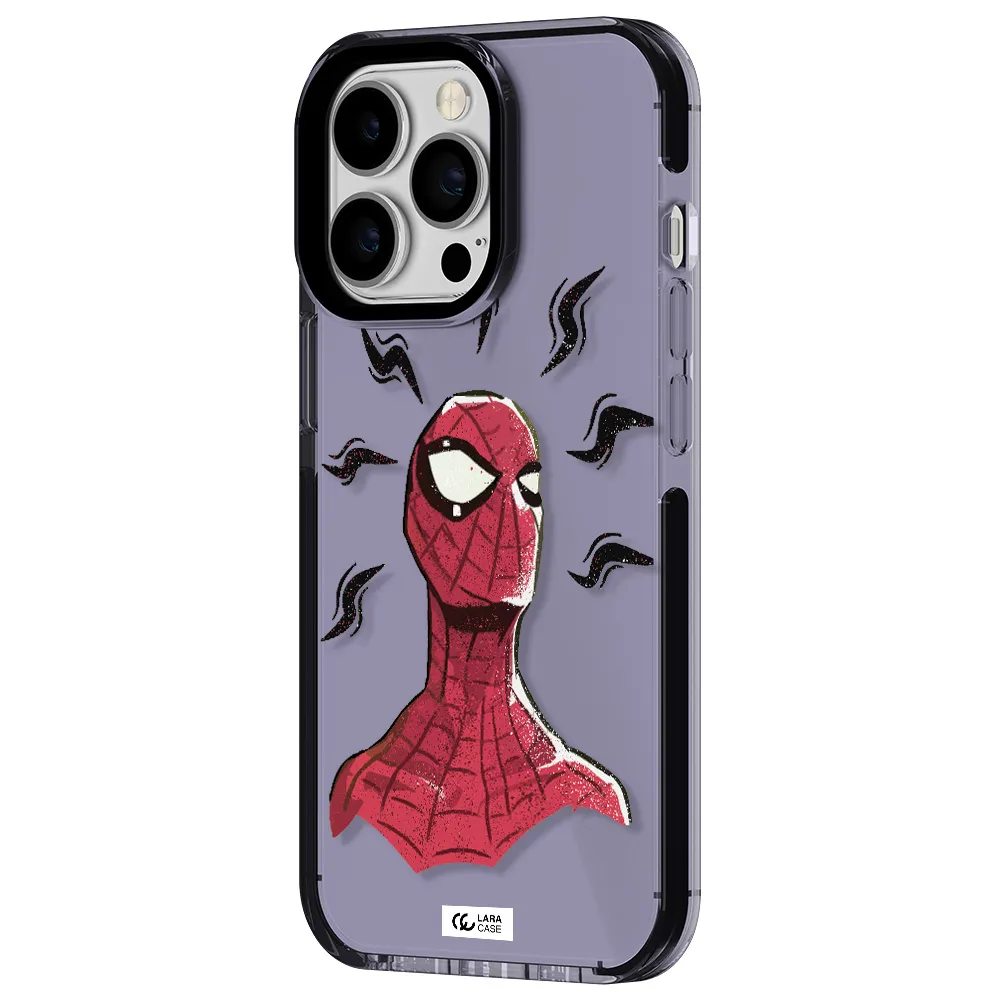 a cartoon of a red spider man Apple iPhone 13 Pro impact Lilac Case