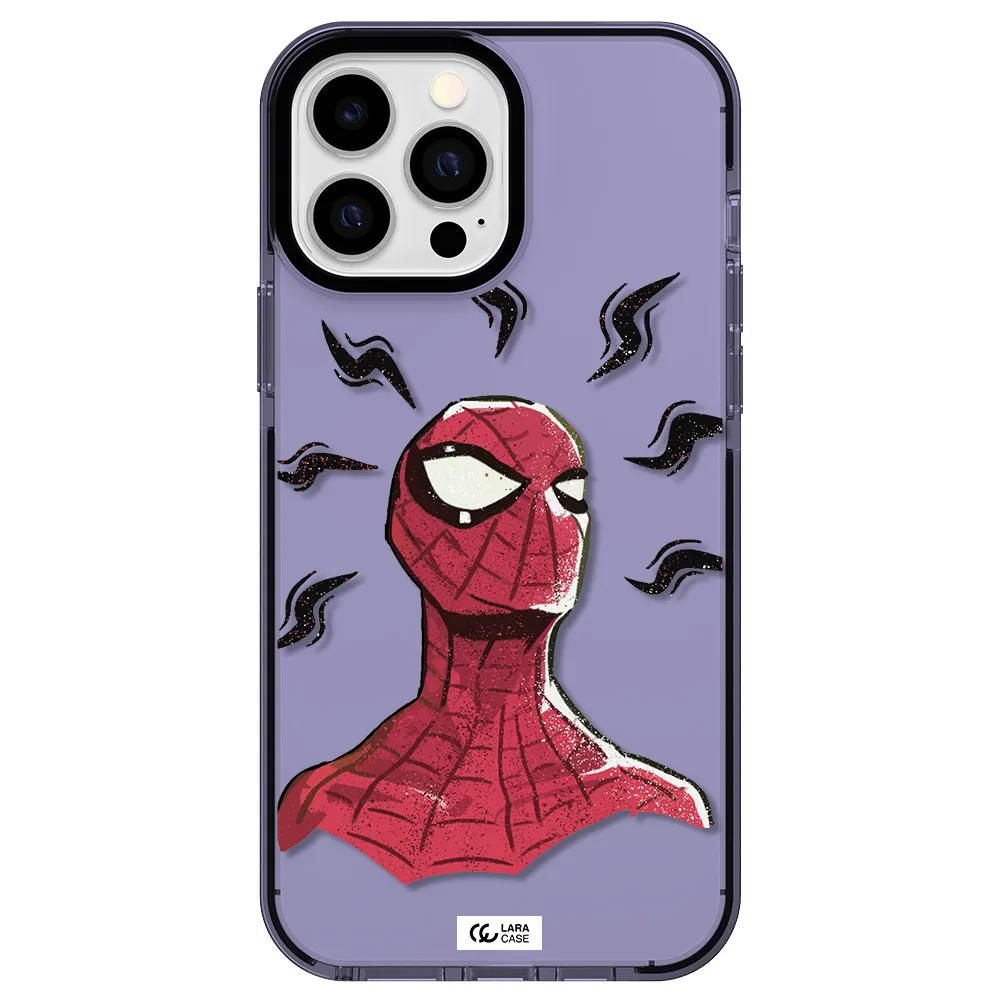 a cartoon of a red spider man Apple iPhone 13 Pro Max impact Lilac Case