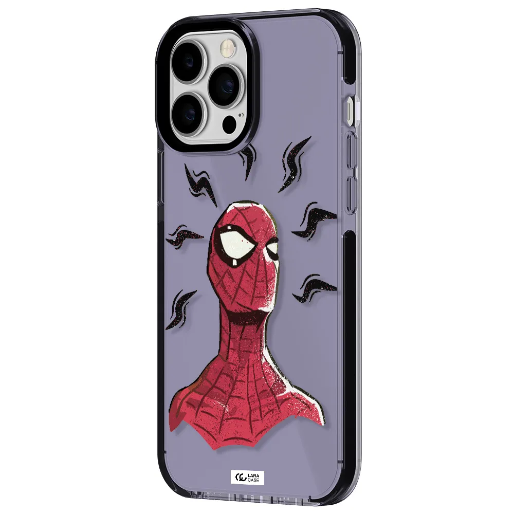 a cartoon of a red spider man Apple iPhone 13 Pro Max impact Lilac Case