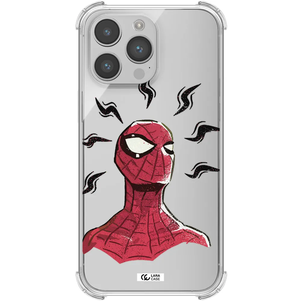 a cartoon of a red spider man Apple iPhone 14 pro max Clear PC Case