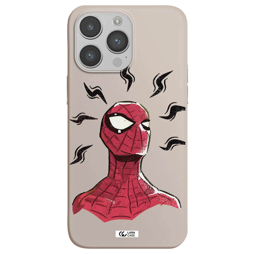 a cartoon of a red spider man Apple iPhone 14 pro Silicone Stone Case