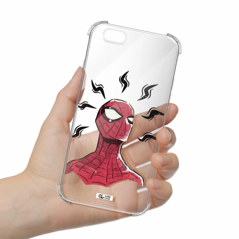 a cartoon of a red spider man Apple iPhone 6 Clear PC Case