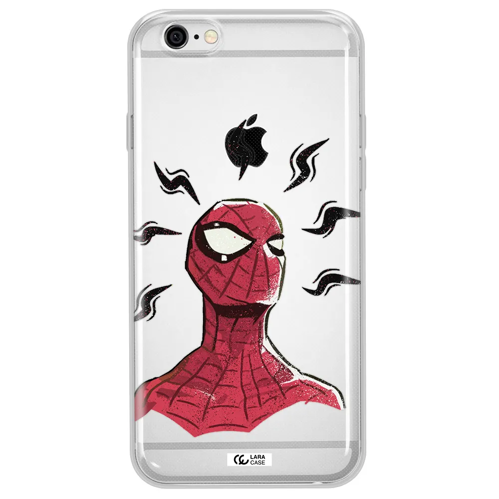 a cartoon of a red spider man Apple iPhone 6 Clear TPU Case