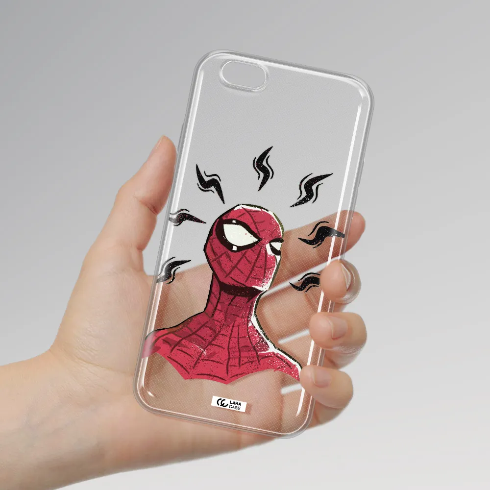 a cartoon of a red spider man Apple iPhone 6 Clear TPU Case