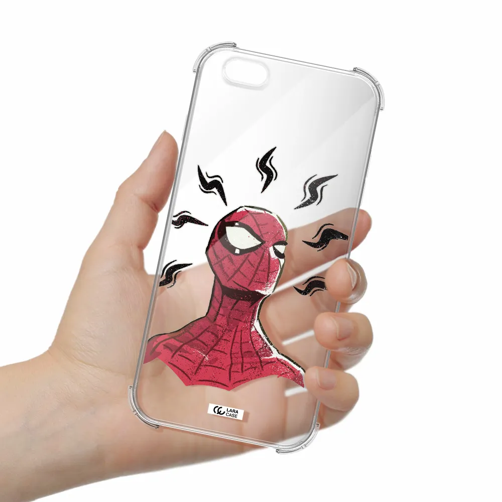 a cartoon of a red spider man Apple iPhone 6 plus Clear PC Case