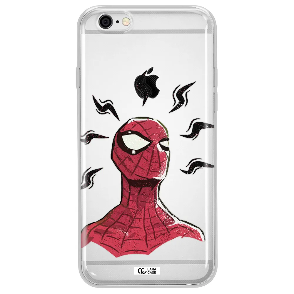 a cartoon of a red spider man Apple iPhone 6 plus Clear TPU Case
