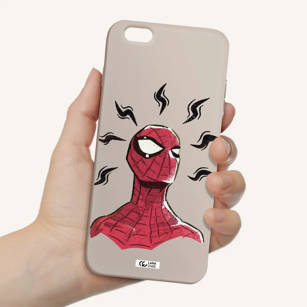 a cartoon of a red spider man Apple iPhone 6 plus Silicone Stone Case