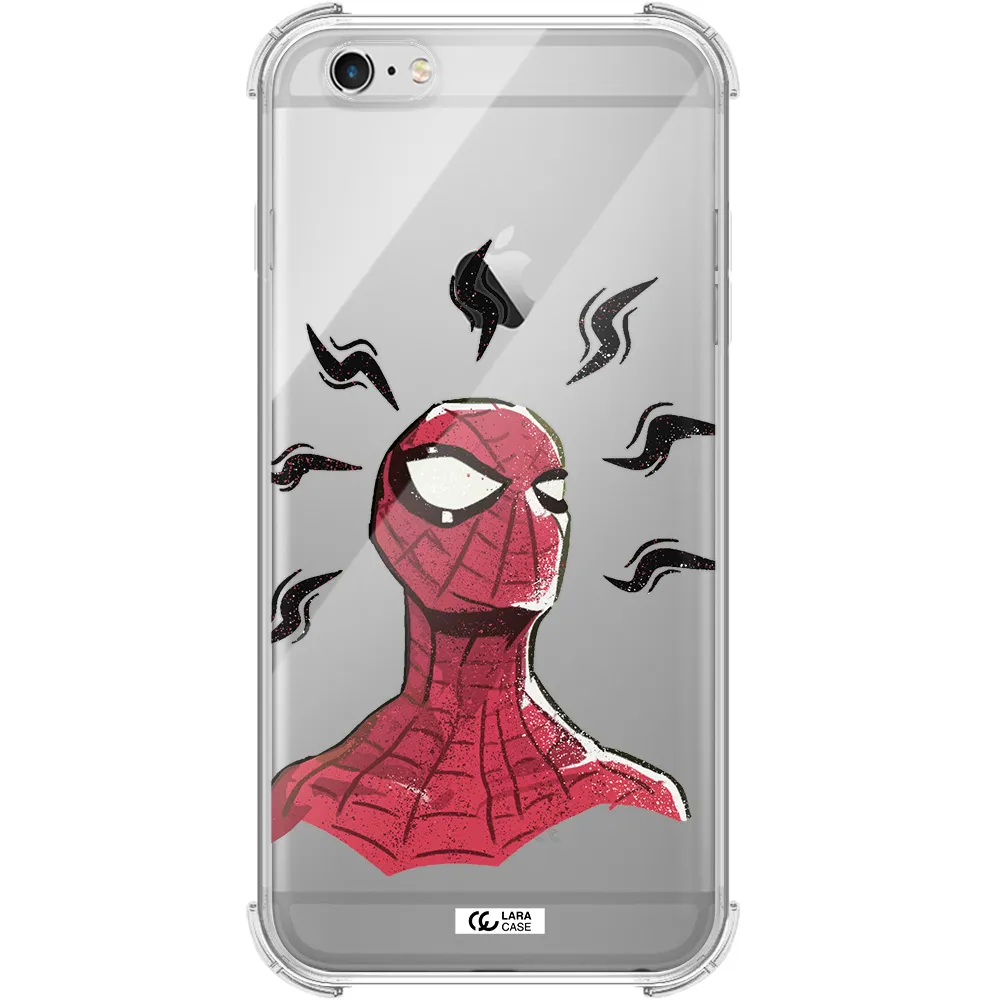 a cartoon of a red spider man Apple iPhone 6 s plus Clear PC Case