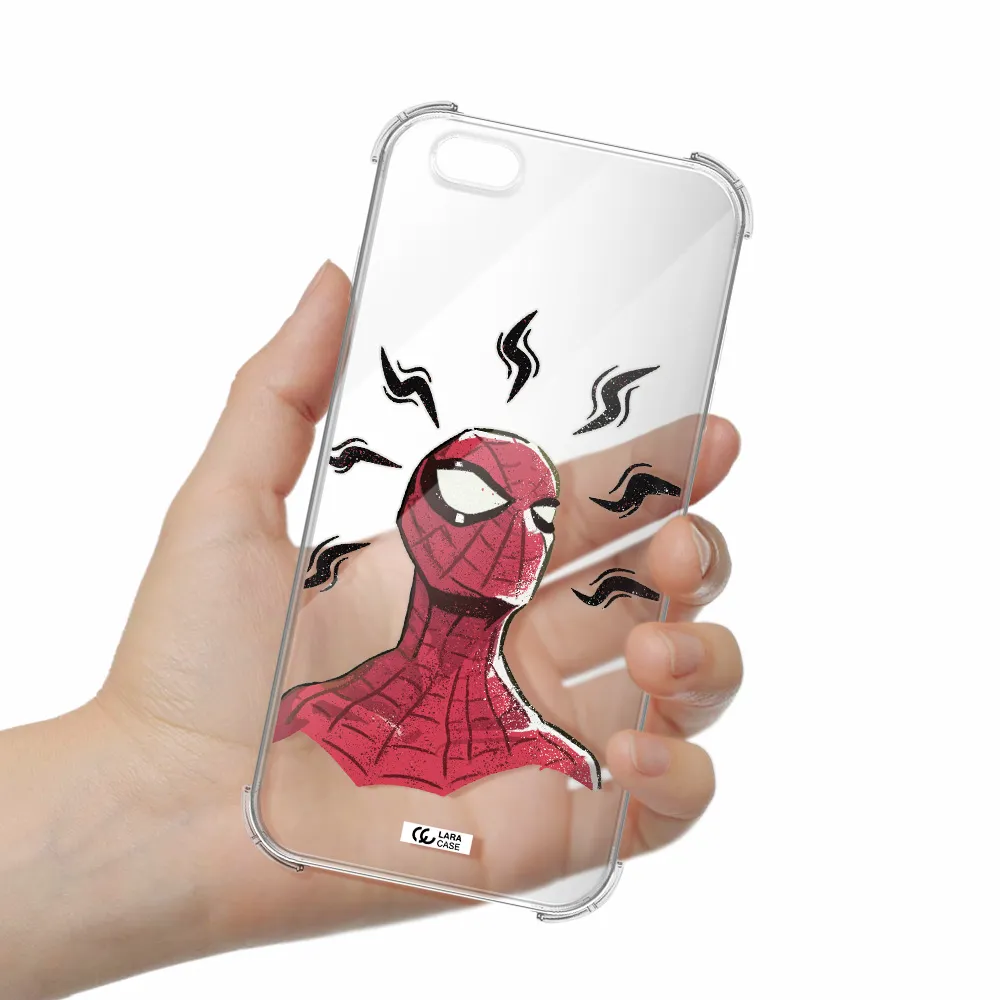 a cartoon of a red spider man Apple iPhone 6 s plus Clear PC Case